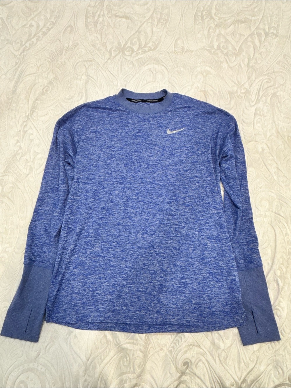 Nike Men's Heathered Blue Crewneck Performance Sweater
